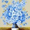Light Blue Flowers Vase Paint By Numbers