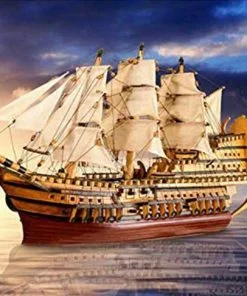 Vintage Sail Ship Paint By Numbers