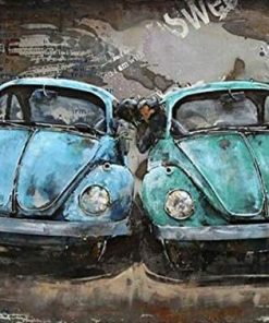 Two Antique Cars Paint By Numbers