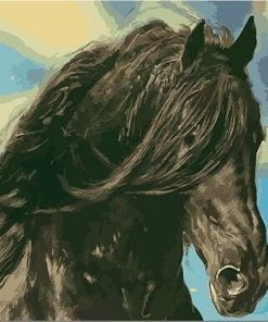 Black Horse Head Paint By Numbers