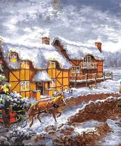 Snow Christmas Village Paint By Numbers