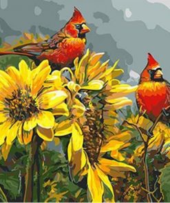 Birds On Flowers Paint By Numbers