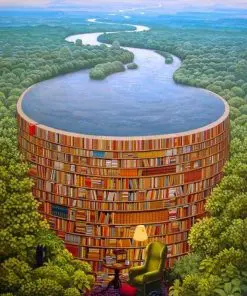 Bookshelf Dam Paint By Numbers