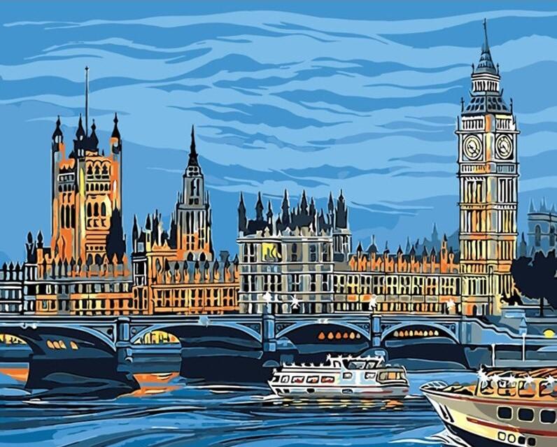 London. Big Ben Paint-by-Number Kit for Kids & Adults