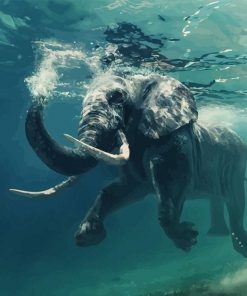Elephant Underwater Paint By Numbers