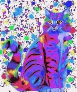 Colorful Splash Kitten Paint By Numbers