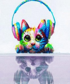 Cat And Headphones Paint By Numbers