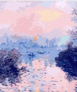 Sunset On The Seine At Lavacourt Paint By Numbers