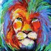 Colored Lion paint by numbers