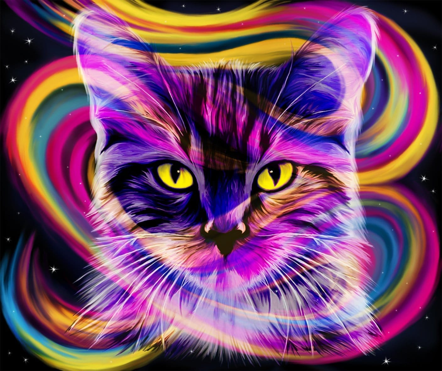 Colorful Cat Head Paint By Numbers Numeral Paint Kit
