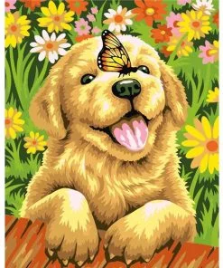 Butterfly And Dog Paint By Numbers