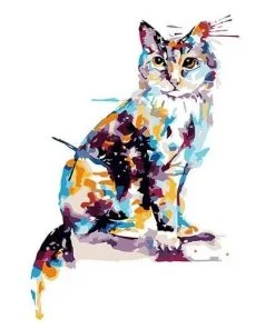 Colorful Cat Art Paint By Numbers