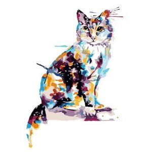 Colorful Cat Art Paint By Numbers - Numeral Paint Kit