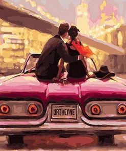 Couple Setting On Car Paint By Numbers