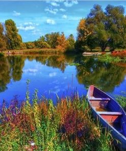 Old Boat Lakeside Paint By Numbers