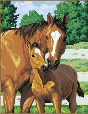 horse and baby paint by numbers