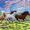Three Horses Running Paint By Numbers