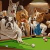 Dogs Playing Pool Paint By Numbers