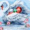 Baby On Swan Paint By Numbers