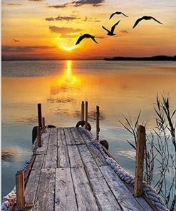 Lake Pier At Sunset Paint By Numbers