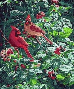 Cardinals On Tree Paint By Numbers