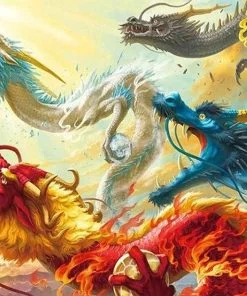 Dragon Kings of the Four Seas Paint By Numbers
