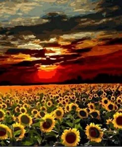 Sunflower Field Landscape Paint By Numbers