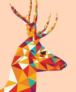 Cubism Deer paint by numbers