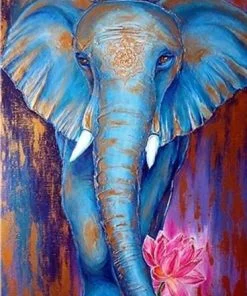 Blue Gold Elephant Paint By Numbers
