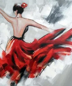 Dancing Girl In Red Dress Paint By Numbers