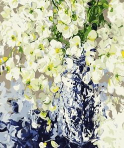 White Orchids Vase Paint By Numbers