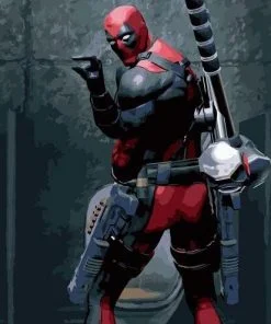 Deadpool In Toilet Paint By Numbers