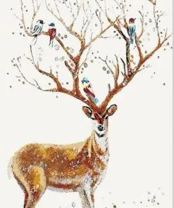 Birds on Deer Antlers Paint By Numbers