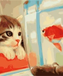 Cat And Fish Paint By Numbers