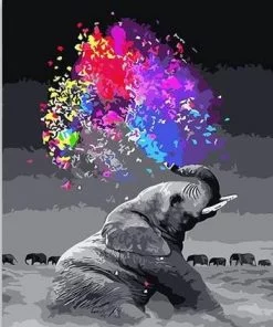 Elephant In Colors Paint By Numbers