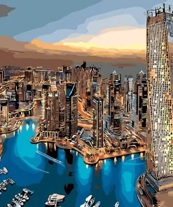 Dubai City Skyline Paint By Numbers