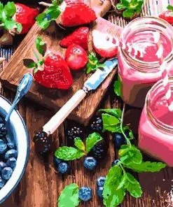 Blackberries And Strawberries Paint By Numbers