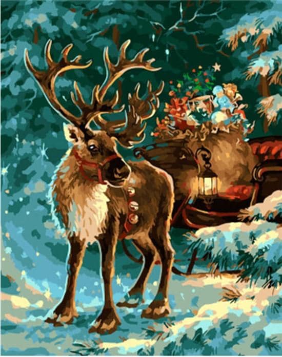Painting By Numbers For Adults Kits Santa Claus And Elk - Temu