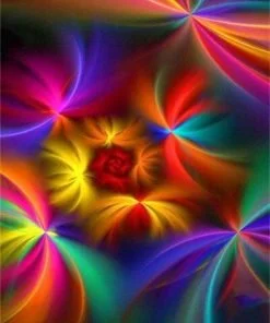 Abstract Colorful Fractal Paint By Numbers