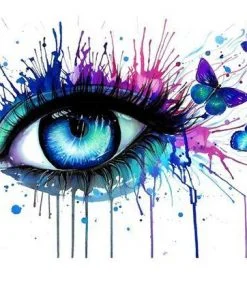 Splatter Eye And Butterflies Paint By Numbers