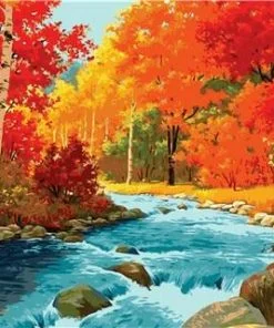 Autumn Forest River Paint By Numbers