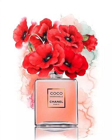 Coco Chanel Poppies Paint By Numbers - Numeral Paint Kit