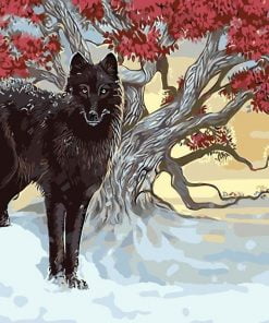 Black Wolf Paint By Numbers
