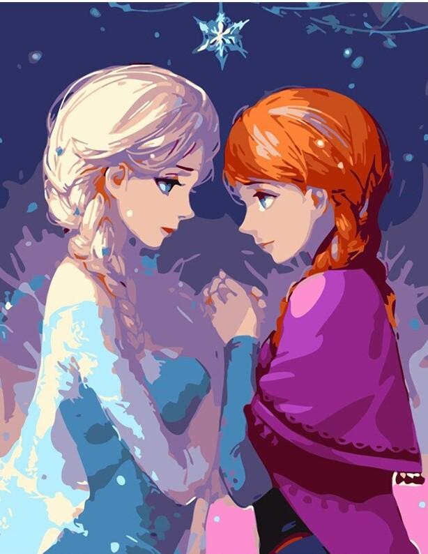 Disney Elsa And Anna Paint By Numbers - Numeral Paint Kit