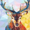Geometric colorful deer paint by number