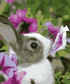 Bunny And Flowers Paint By Numbers