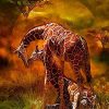 Giraffe Couple paint by numbers