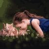 Girl And Her Cats Baby paint by numbers