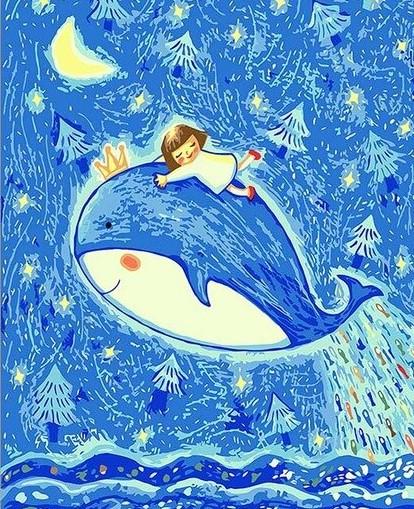 Girl With Whale paint by numbers
