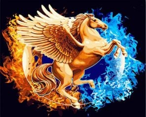 Golden Horse With Wings paint by numbers